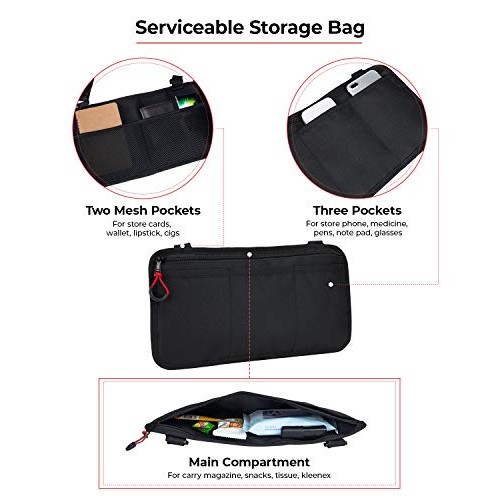 kemimoto Wheelchair Side Bag, Armrest Pouch Bag Ideal Gift for Family, 5 Pock...