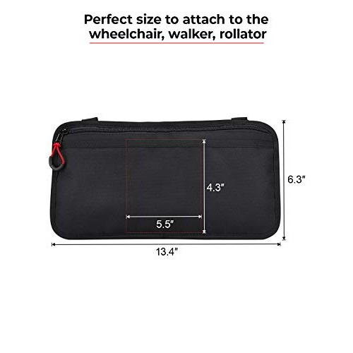 kemimoto Wheelchair Side Bag, Armrest Pouch Bag Ideal Gift for Family, 5 Pock...