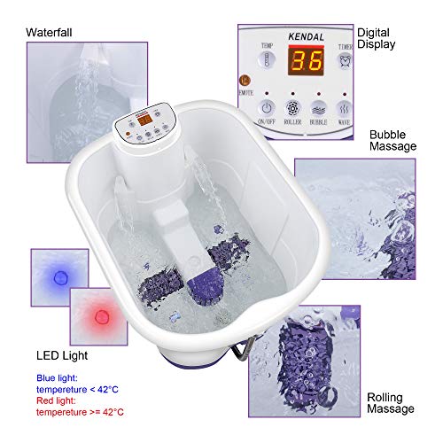 All in one deep Foot & Leg spa Bath Massager w/ Motorized Rolling Massage, He...