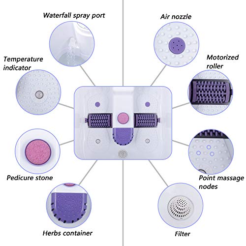 All in one deep Foot & Leg spa Bath Massager w/ Motorized Rolling Massage, He...