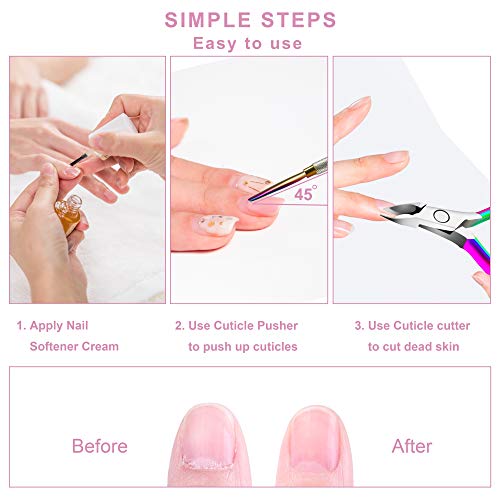 Cuticle Kit - 3 in 1 Cuticle Care Kit - Cuticle Nipper, Cuticle Cutter and Cu...