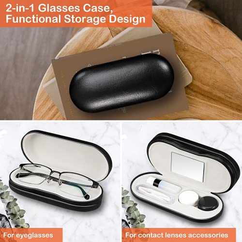 KENOBEE 2 in 1 Eyeglasses Case, Contact Lens Case with Mirror Tweezers Remove...