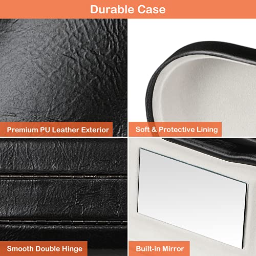 KENOBEE 2 in 1 Eyeglasses Case, Contact Lens Case with Mirror Tweezers Remove...