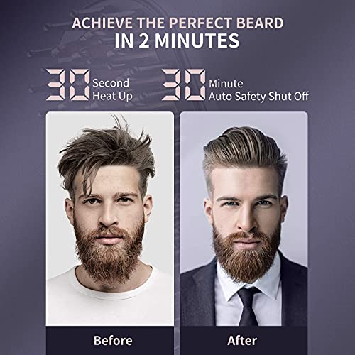 Beard Straightener for Men, KENSEN Ionic Heated Beard Brush Anti-Scald Hair S...