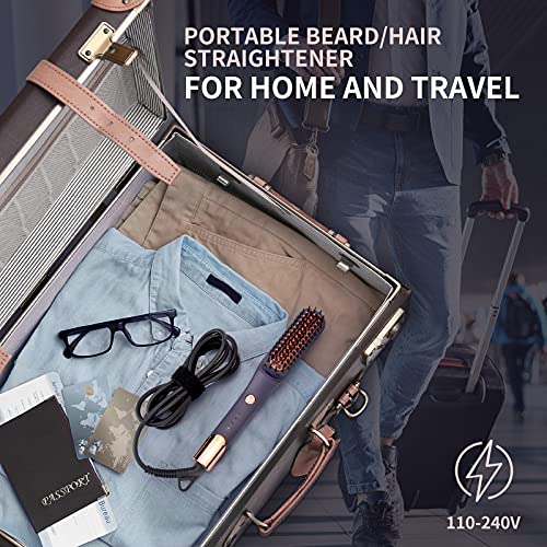 Beard Straightener for Men, KENSEN Ionic Heated Beard Brush Anti-Scald Hair S...