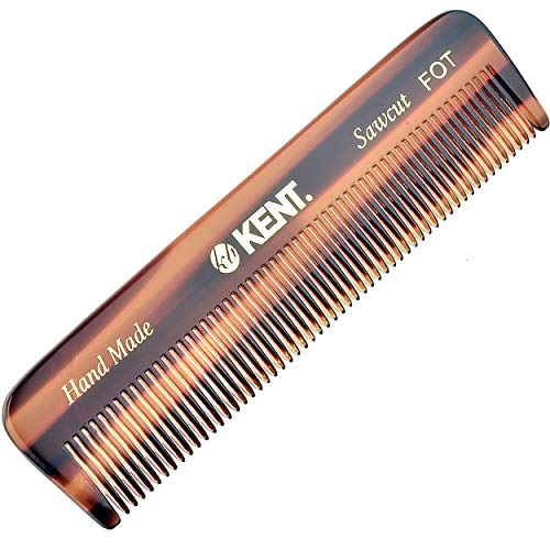 Kent A FOT Handmade All Fine Tooth Saw Cut Beard Comb - Pocket Comb and Trave...