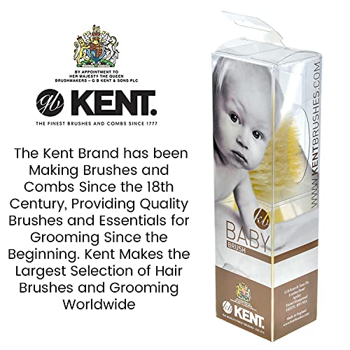 Kent BA28 Newborn Baby Hair Brush and Comb Set, Soft 100% Pure White Natural ...