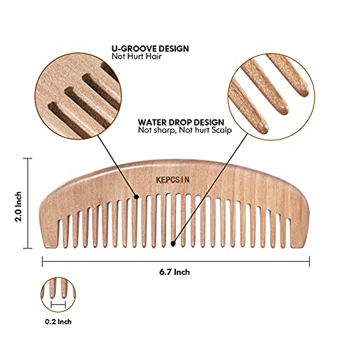 3PCS Wooden Hair Brush Wooden Comb for Women, Wood Comb Wood Brush Comb Wood ...