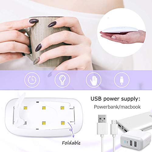 UV LED nail dryer Mini Gel nail lamp Portable Curing light for Gel Nail Polis...