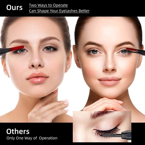 Eyelash Curler, KEQI 2 in 1 Double-Sided Heated Electric Lash Curler with 3 T...