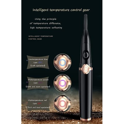 Eyelash Curler, KEQI 2 in 1 Double-Sided Heated Electric Lash Curler with 3 T...