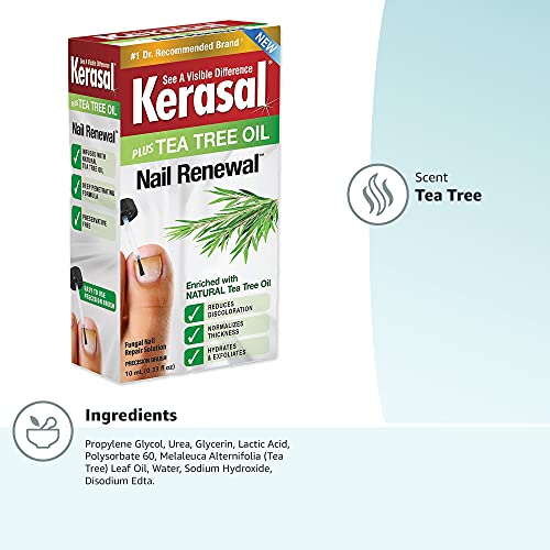 Kerasal Renewal Nail Repair Solution with Tea Tree Oil for Discolored and Dam...