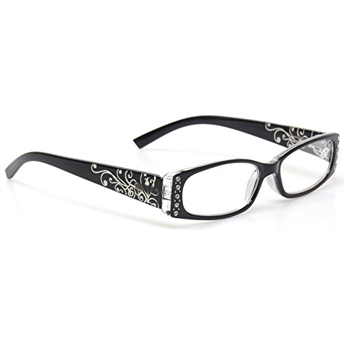 Reading Glasses 4 Pairs Ladies Readers Spring Hinge with Laser Pattern Eyegla...