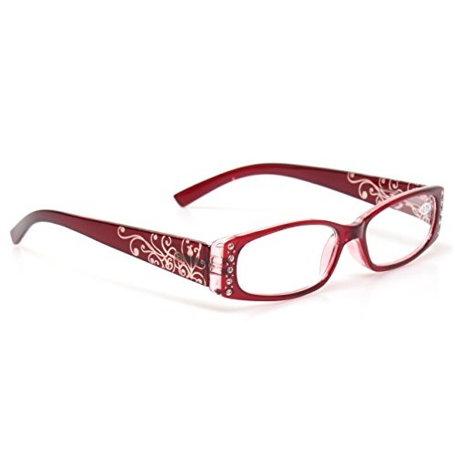 Reading Glasses 4 Pairs Ladies Readers Spring Hinge with Laser Pattern Eyegla...