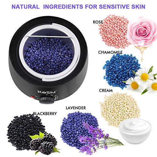 Waxing Kit, KeShi Wax Warmer for Painless Hair Removal, Home Wax Kit with 5 B...