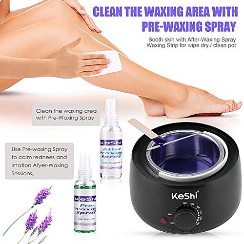 Waxing Kit, KeShi Wax Warmer for Painless Hair Removal, Home Wax Kit with 5 B...
