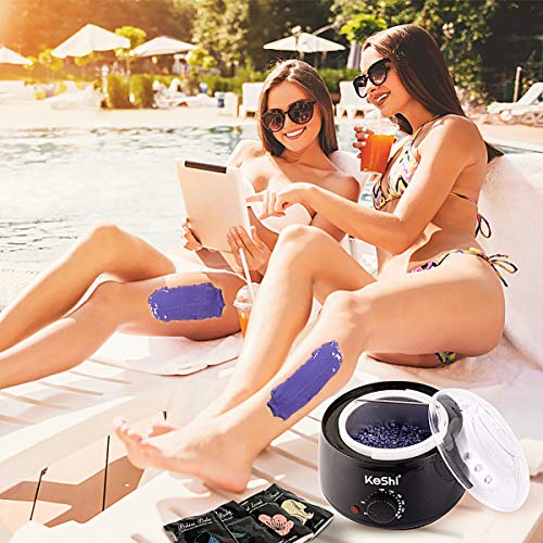 Waxing Kit, KeShi Wax Warmer for Painless Hair Removal, Home Wax Kit with 5 B...