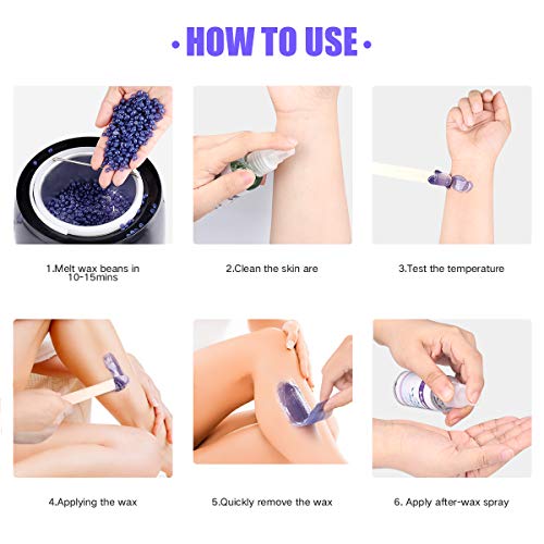 Waxing Kit, KeShi Wax Warmer for Painless Hair Removal, Home Wax Kit with 5 B...