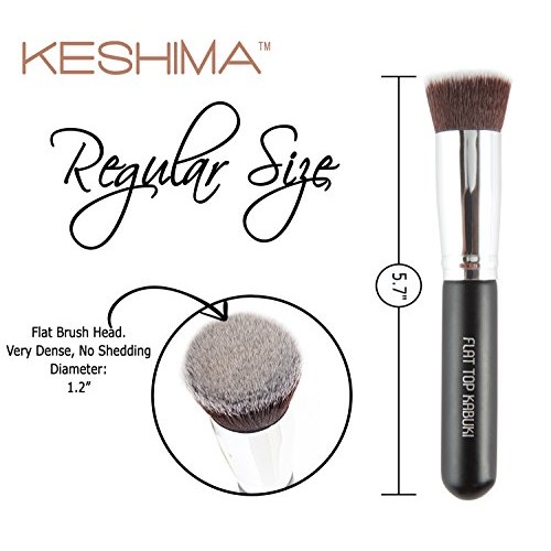 Flat Top Kabuki Foundation Brush By KESHIMA - Premium Makeup Brush for Liquid...