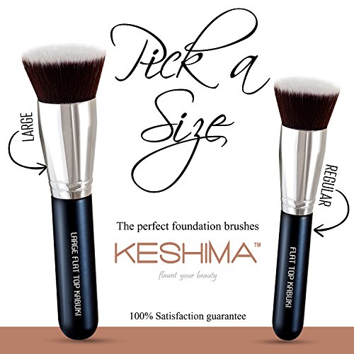 Flat Top Kabuki Foundation Brush By KESHIMA - Premium Makeup Brush for Liquid...