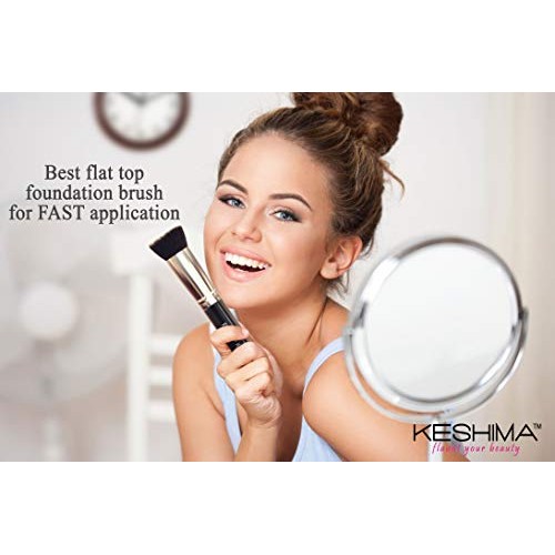 Flat Top Kabuki Foundation Brush By KESHIMA - Premium Makeup Brush for Liquid...