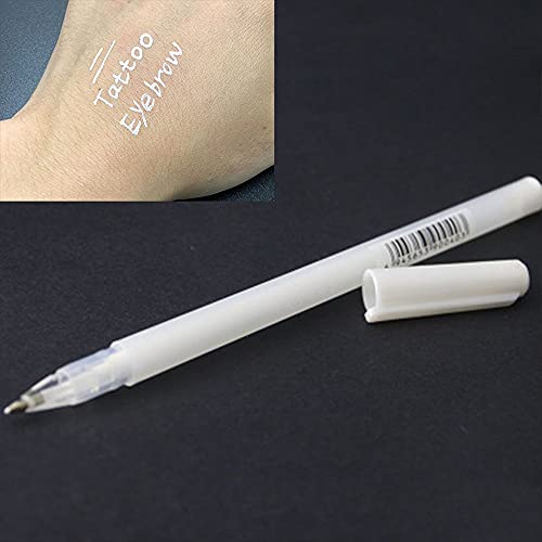 KESIO White Tattoo Marker Pen, Eyebrow Marker Pen Tattoo Accessories Microbla...