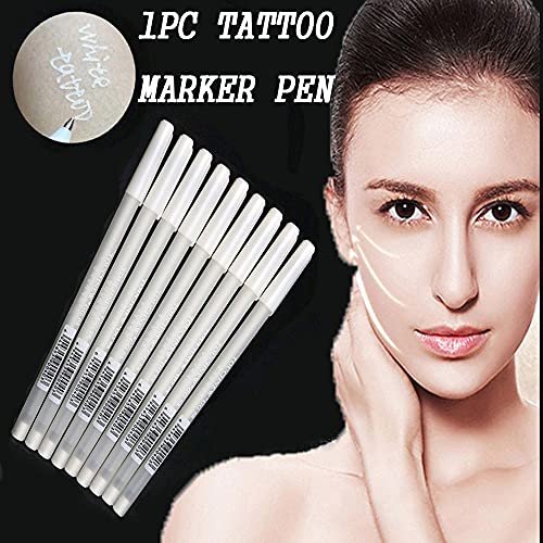 KESIO White Tattoo Marker Pen, Eyebrow Marker Pen Tattoo Accessories Microbla...
