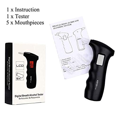 KETO fine Professional Breathalyzer, Portable Breath Alcohol Tester Digital A...