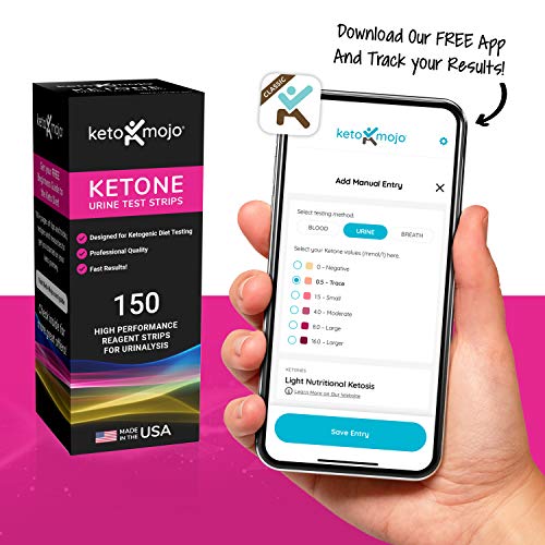 150 Ketone Test Strips with Free Keto Guide eBook & Free APP. Urine Test for ...