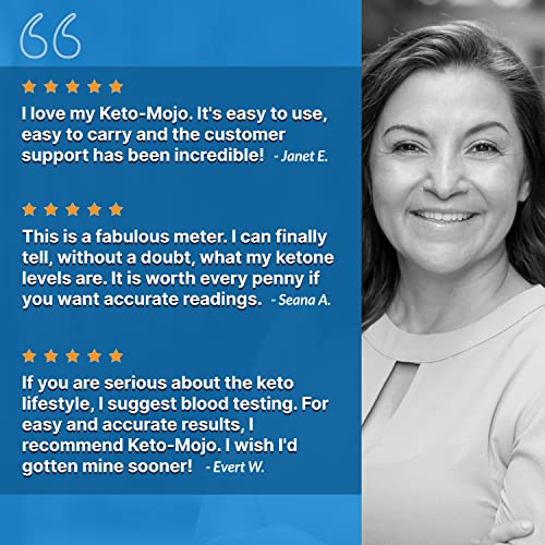KETO-MOJO GK+ Bluetooth Glucose & Ketone Testing Kit + Free APP for Ketosis &...