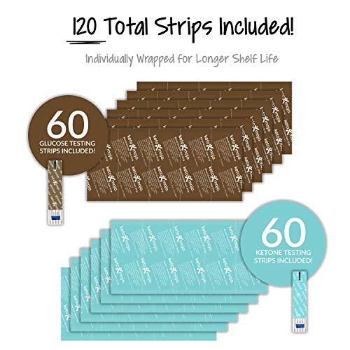 KETO-MOJO Test Strip Combo Pack for Use ONLY with The New GK+ Meter | 60 Bloo...