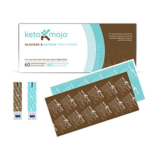 KETO-MOJO Test Strip Combo Pack for Use ONLY with The New GK+ Meter | 60 Bloo...