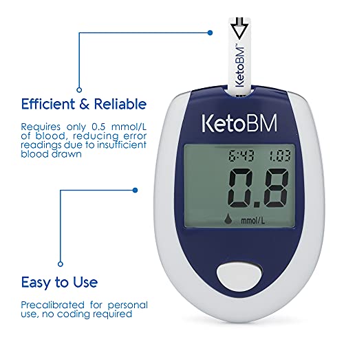 KetoBM Blood Ketone Meter Kit for Keto Diet Testing - Complete Ketone Test Ki...