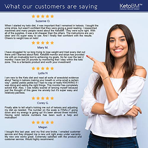 KetoBM Blood Ketone Meter Kit for Keto Diet Testing - Complete Ketone Test Ki...
