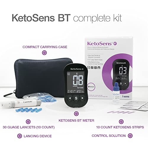 KetoSens Blood Ketone Monitoring Starter Kit with Bluetooth - Ideal for Keto ...