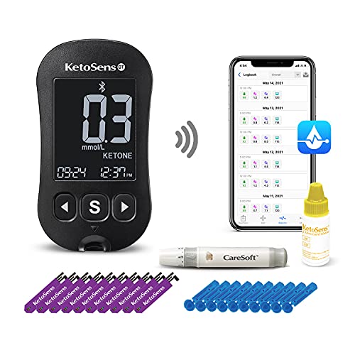 KetoSens Blood Ketone Monitoring Starter Kit with Bluetooth - Ideal for Keto ...