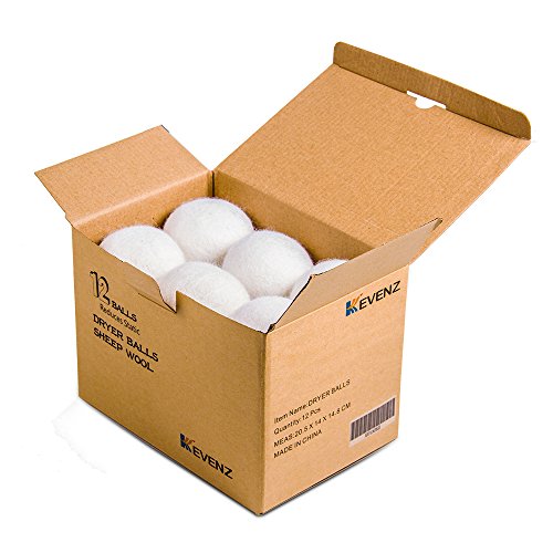 12-Pack Kevenz XL Premium Australian Wool Dryer Balls,Reusable Organic Natura...