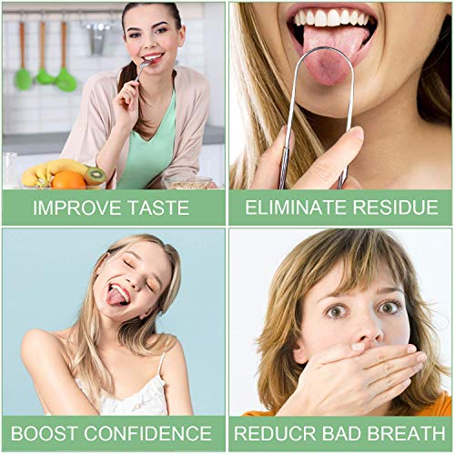 Keylitos Tongue Scraper (2 Pack), Tongue Cleaner Surgical Grade Stainless Ste...