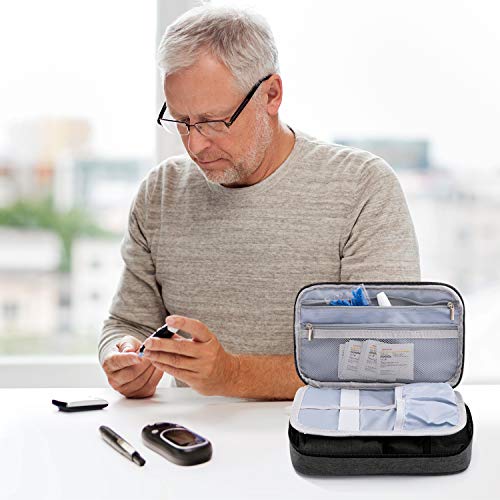 KGMCARE Diabetic Supplies Travel Organizer, Portable Insulin Travel Case for ...