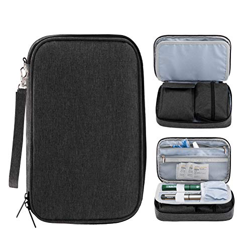 KGMCARE Diabetic Supplies Travel Organizer, Portable Insulin Travel Case for ...