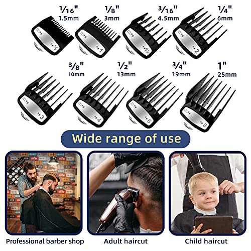 Professional Hair Clipper Guards for Wahl,8 Pcs Hair Cutting Guide Combs Set ...