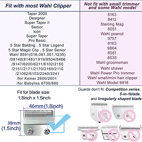Professional Hair Clipper Guards for Wahl,8 Pcs Hair Cutting Guide Combs Set ...