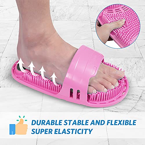 Kibhous Silicone Shower Foot Scrubber Personal Foot Massage and Cleaning, Non...