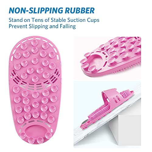 Kibhous Silicone Shower Foot Scrubber Personal Foot Massage and Cleaning, Non...