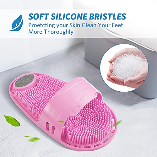 Kibhous Silicone Shower Foot Scrubber Personal Foot Massage and Cleaning, Non...
