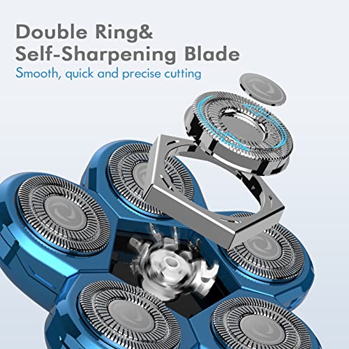 Kibiy Head Shaver for Men, Upgrade 5-in-1 Mens Electric Shaver Bald Head Shav...