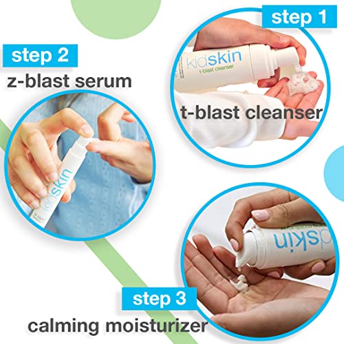 Kidskin - Three-Step Acne Treatment Kit for Kids, Tweens, Teens - Face Wash C...