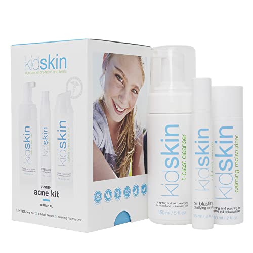 Kidskin - Three-Step Acne Treatment Kit for Kids, Tweens, Teens - Face Wash C...