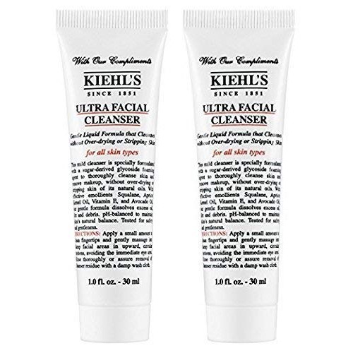 KiehIs Ultra Facial Cleanser Travel Size, Pack of 2, Total 2oz/60ml