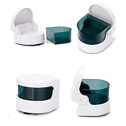 Sonic Cordless Denture Cleaner Portable Battery Operated Vibrating Jewelry Co...